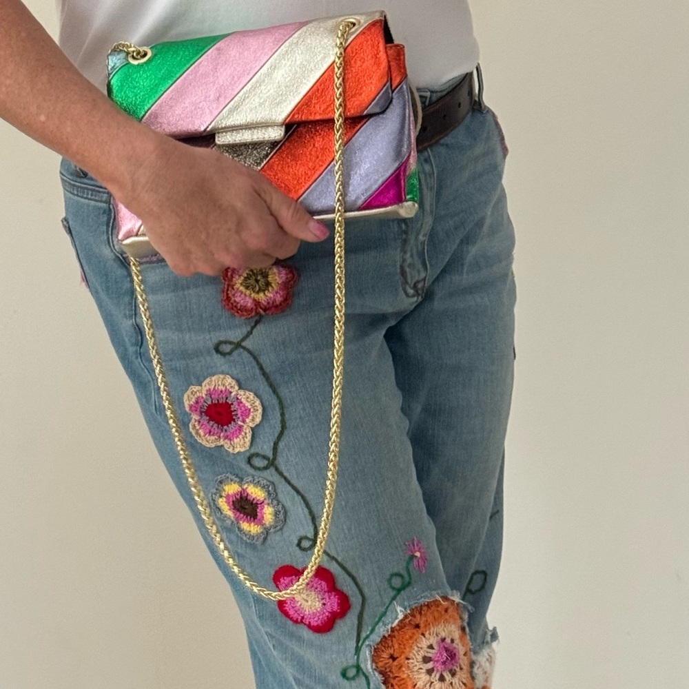 💖 Valentines Day ready Metallic leather bag made in Italy 🇮🇹